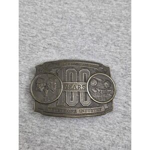 Lewis Telephone Pioneers 100 Years Industry Brass Belt Buckle